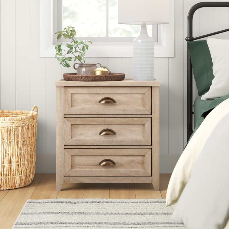Wade Logan Bevyn Classic Framed 3 Drawer Nightstand Reviews Wayfair